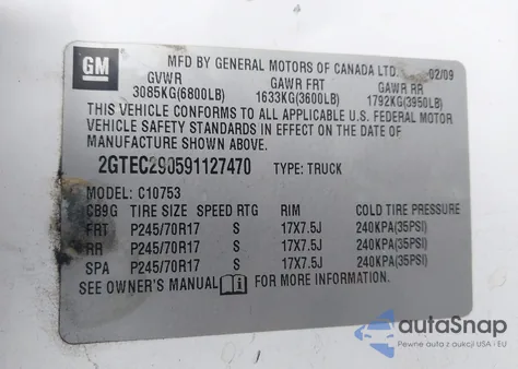 2009 GMC Sierra 1500 Sle из США, поврежденный, VIN 2GTEC290591127470